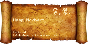 Haag Norbert névjegykártya