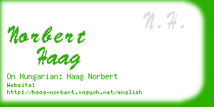 norbert haag business card